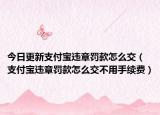 今日更新支付宝违章罚款怎么交（支付宝违章罚款怎么交不用手续费）