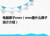 电脑牌子snsv（snsv是什么牌子简介介绍）