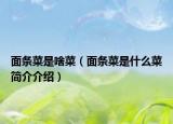 面条菜是啥菜（面条菜是什么菜简介介绍）