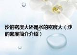 沙的密度大还是水的密度大（沙的密度简介介绍）
