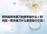 时间是把杀猪刀的意思是什么（时间是一把杀猪刀什么意思简介介绍）