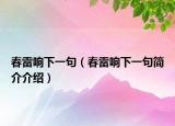 春雷响下一句（春雷响下一句简介介绍）