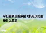 今日更新流控原因飞机延误指的是什么意思