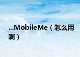 ...MobileMe（怎么用啊）