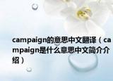campaign的意思中文翻译（campaign是什么意思中文简介介绍）