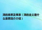 泽的意思及寓意（泽的含义是什么意思简介介绍）
