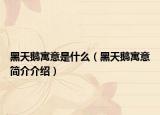 黑天鹅寓意是什么（黑天鹅寓意简介介绍）