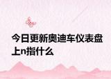 今日更新奥迪车仪表盘上n指什么