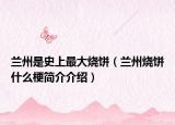 兰州是史上最大烧饼（兰州烧饼什么梗简介介绍）