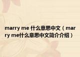 marry me 什么意思中文（marry me什么意思中文简介介绍）