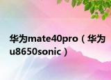 华为mate40pro（华为u8650sonic）