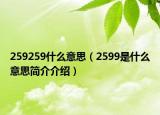 259259什么意思（2599是什么意思简介介绍）