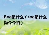 Roa是什么（roa是什么简介介绍）