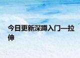 今日更新深蹲入门—拉伸