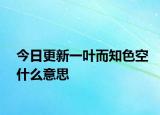今日更新一叶而知色空什么意思