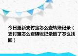 今日更新支付宝怎么查转账记录（支付宝怎么查转账记录删了怎么找回）