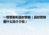 一级管制和战时管制（战时管制是什么简介介绍）