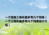 一个钝角三角形最多有几个钝角（一个三角形最多有几个钝角简介介绍）