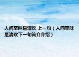 人间至味是清欢 上一句（人间至味是清欢下一句简介介绍）