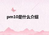pm10是什么介绍