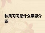 秋风习习是什么意思介绍