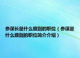 参谋长是什么级别的职位（参谋是什么级别的职位简介介绍）