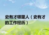 史有才哪里人（史有才的工作经历）