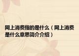 网上消费指的是什么（网上消费是什么意思简介介绍）
