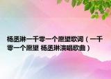 杨丞琳一千零一个愿望歌词（一千零一个愿望 杨丞琳演唱歌曲）