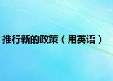 推行新的政策（用英语）