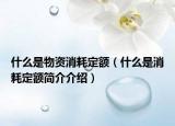 什么是物资消耗定额（什么是消耗定额简介介绍）
