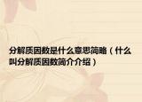 分解质因数是什么意思简略（什么叫分解质因数简介介绍）