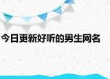 今日更新好听的男生网名