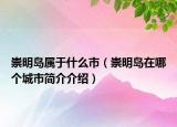 崇明岛属于什么市（崇明岛在哪个城市简介介绍）