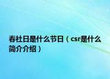 春社日是什么节日（csr是什么简介介绍）