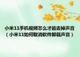 小米11手机视频怎么才能去掉声音（小米11如何取消软件卸载声音）