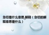 急切是什么意思,解释（急切的解释意思是什么）
