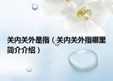 关内关外是指（关内关外指哪里简介介绍）