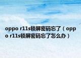 oppo r11s锁屏密码忘了（oppo r11s锁屏密码忘了怎么办）