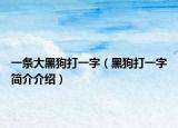 一条大黑狗打一字（黑狗打一字简介介绍）