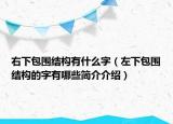 右下包围结构有什么字（左下包围结构的字有哪些简介介绍）