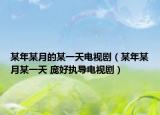 某年某月的某一天电视剧（某年某月某一天 庞好执导电视剧）