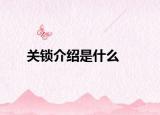 关锁介绍是什么