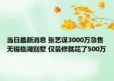 当日最新消息 张艺谋3000万急售无锡临湖别墅 仅装修就花了500万
