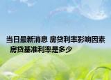 当日最新消息 房贷利率影响因素  房贷基准利率是多少