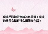 魔域手游神兽合精怎么获得（魔域的神兽合精有什么用简介介绍）