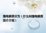 强电解质分为（什么叫强电解质简介介绍）