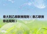 意大利乙级联赛规则（意乙联赛排名规则）
