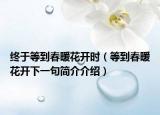 终于等到春暖花开时（等到春暖花开下一句简介介绍）