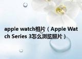 apple watch相片（Apple Watch Series 3怎么浏览照片）